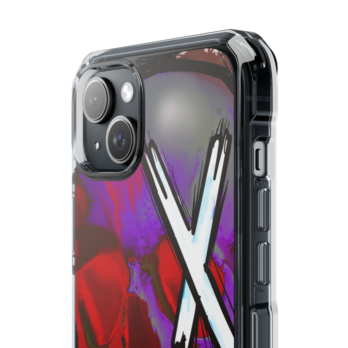 Vibrant Skull Phone Case, Magnetic Clear Impact Case, Edgy Phone Cover, Halloween Gift, Unique Cell Phone Accessory