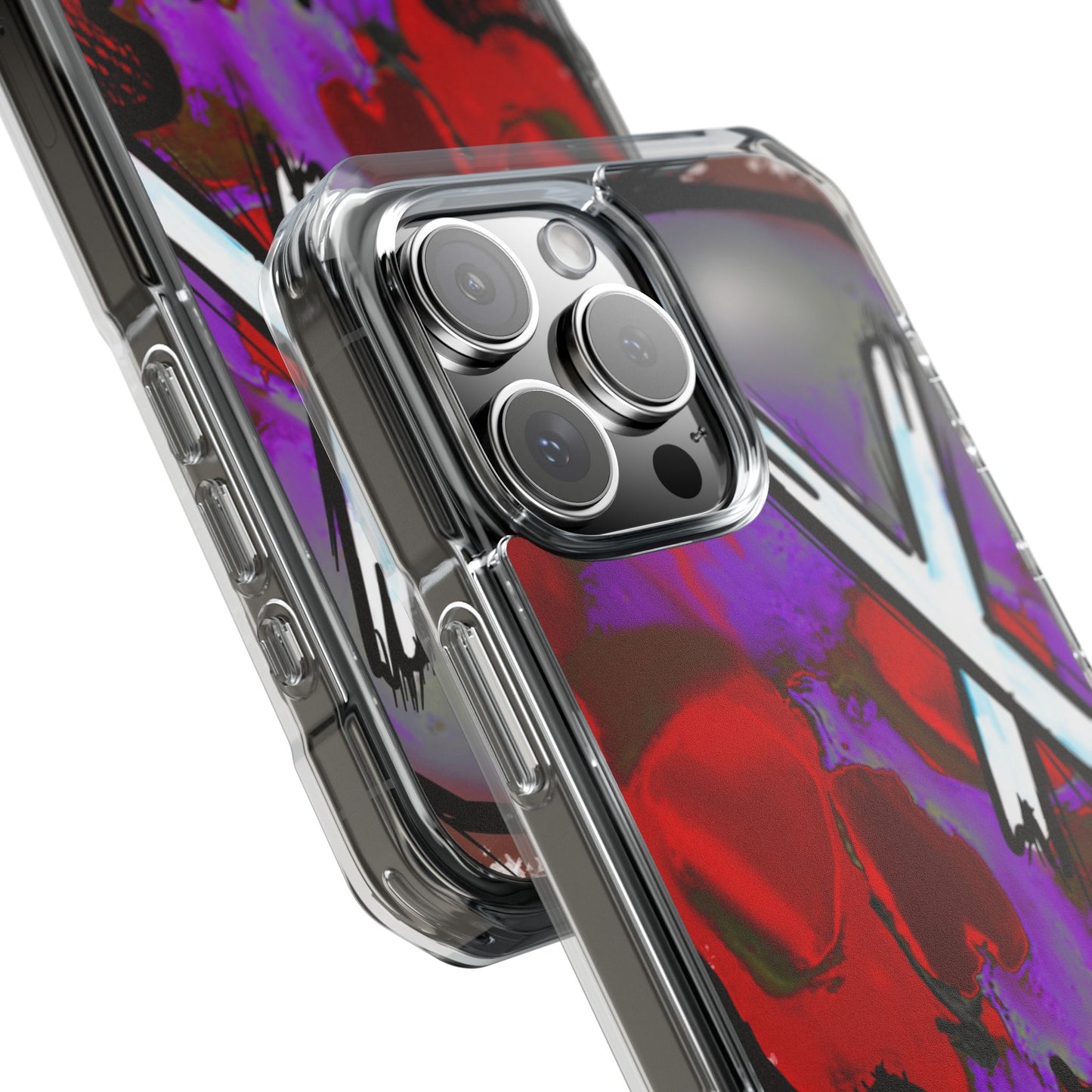 Vibrant Skull Phone Case, Magnetic Clear Impact Case, Edgy Phone Cover, Halloween Gift, Unique Cell Phone Accessory