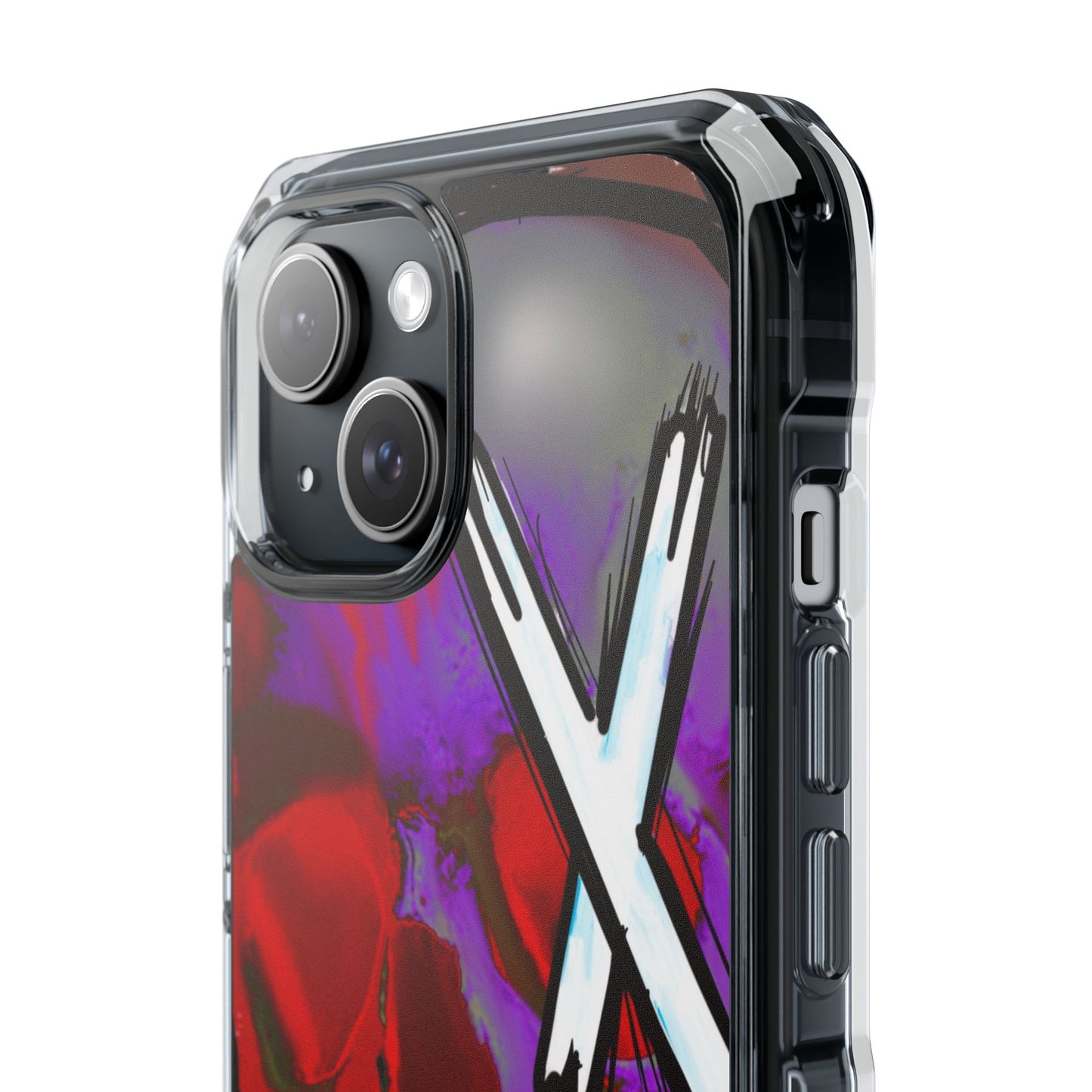 Vibrant Skull Phone Case, Magnetic Clear Impact Case, Edgy Phone Cover, Halloween Gift, Unique Cell Phone Accessory
