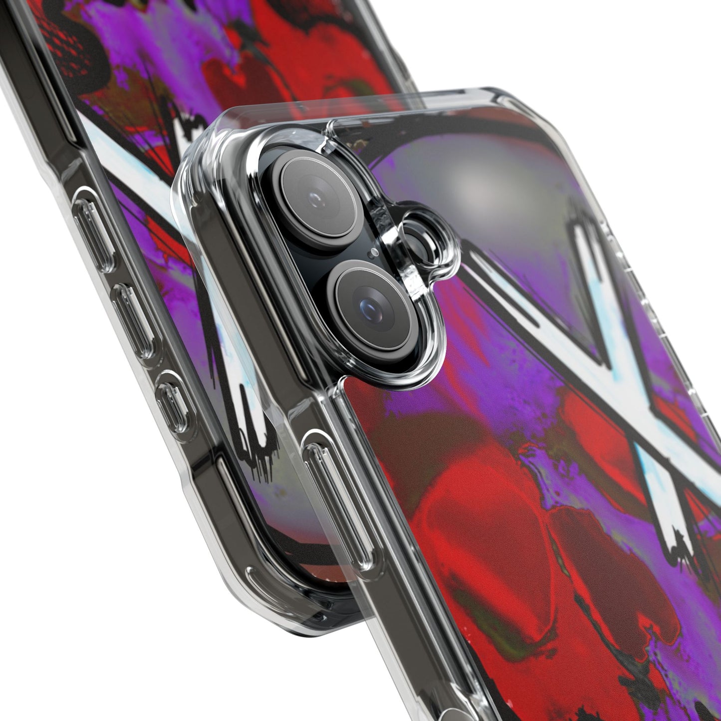 Vibrant Skull Phone Case, Magnetic Clear Impact Case, Edgy Phone Cover, Halloween Gift, Unique Cell Phone Accessory