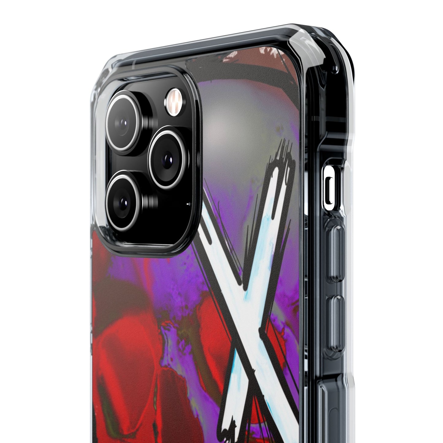 Vibrant Skull Phone Case, Magnetic Clear Impact Case, Edgy Phone Cover, Halloween Gift, Unique Cell Phone Accessory
