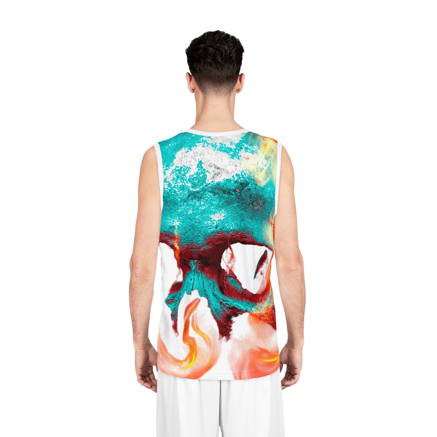Edgy Basketball Jersey, Unique Sportswear, AOP Skull Design, Athletic Fashion, Gift for Basketball Lovers, Trendy Streetwear