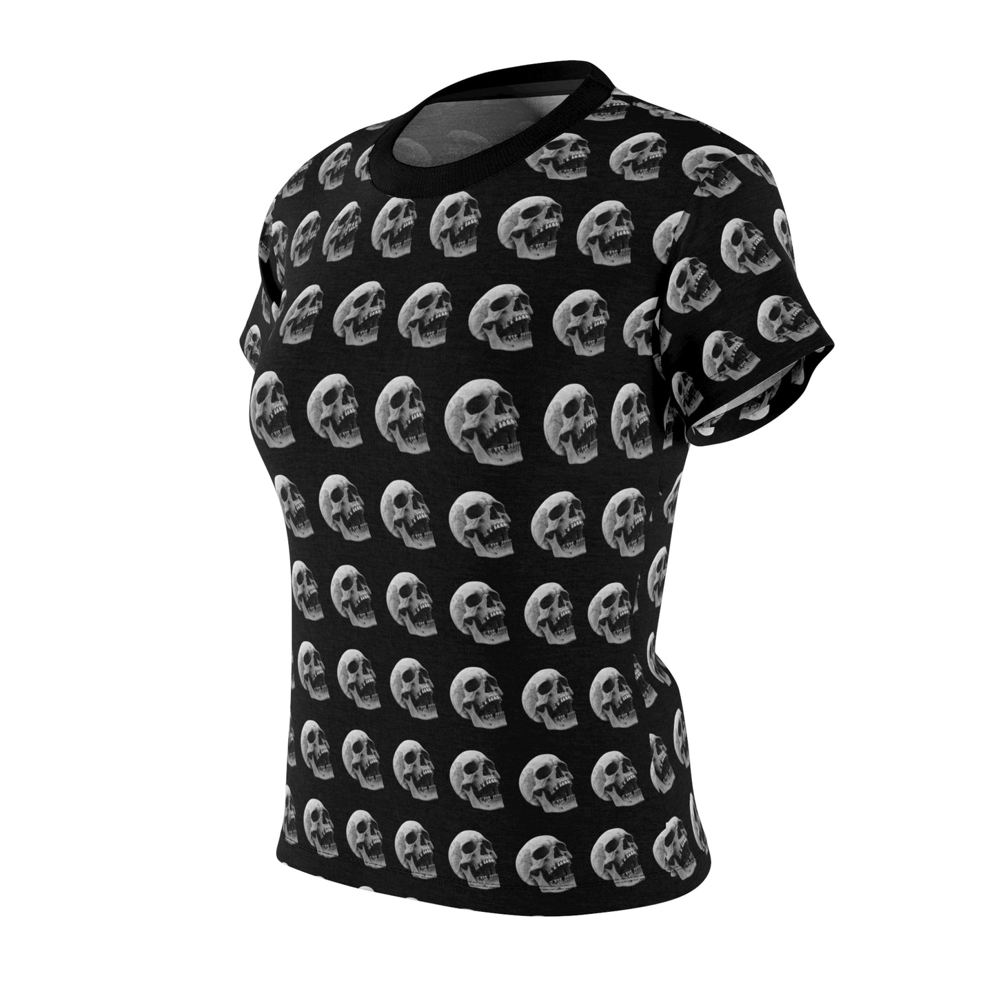 Gothic Skull Women's Tee, Edgy Casual Wear, Spooky Fashion, Halloween Outfit, Unique Graphic Shirt