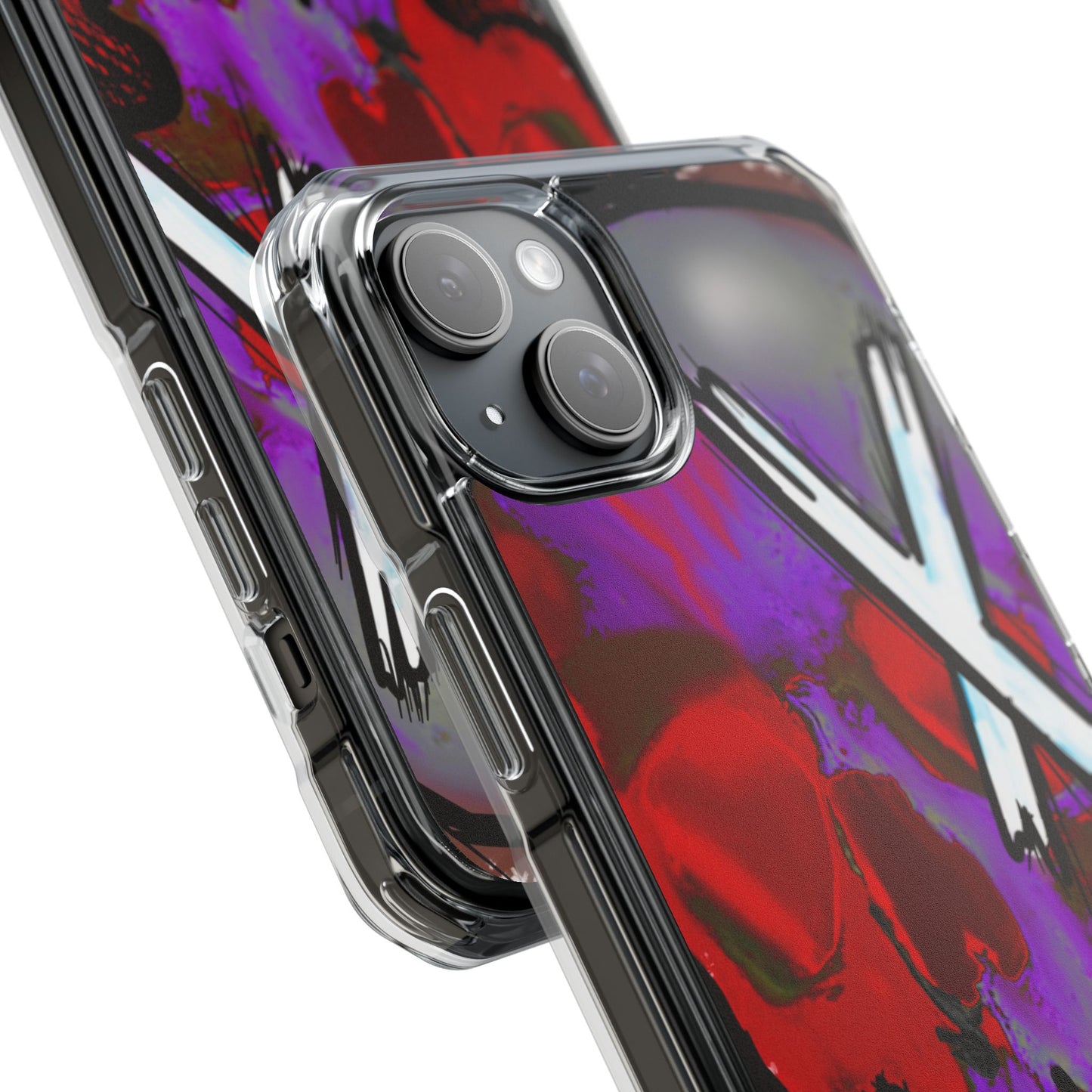 Vibrant Skull Phone Case, Magnetic Clear Impact Case, Edgy Phone Cover, Halloween Gift, Unique Cell Phone Accessory