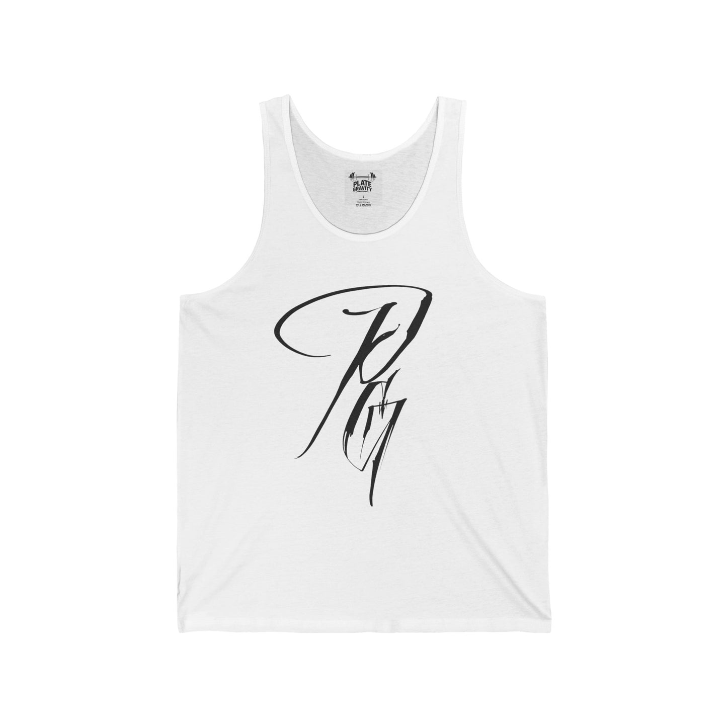 Stylish Unisex Jersey Tank with Elegant Script Design, Summer Essential, Pool Party Wear, Gym Top, Gift for Friends