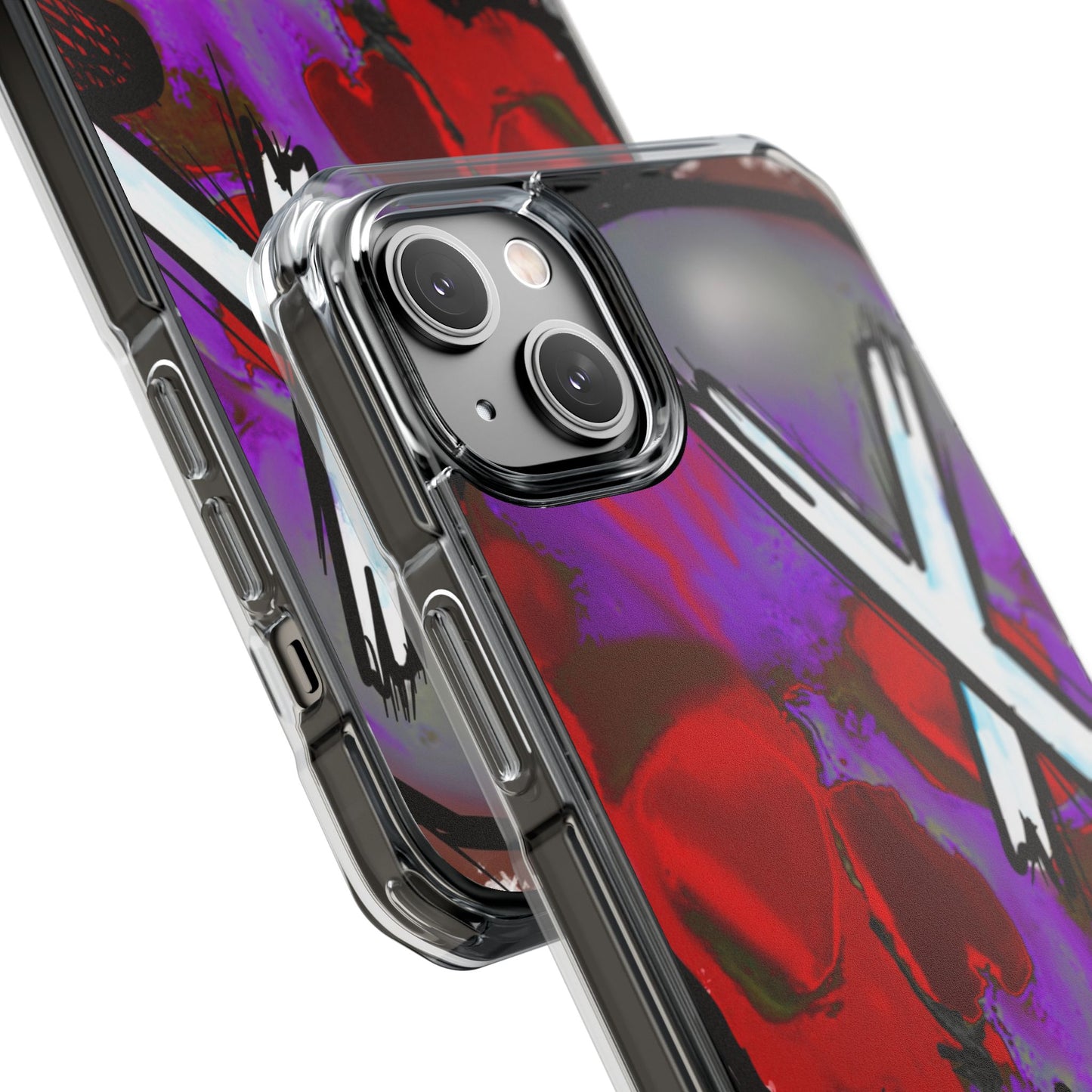 Vibrant Skull Phone Case, Magnetic Clear Impact Case, Edgy Phone Cover, Halloween Gift, Unique Cell Phone Accessory