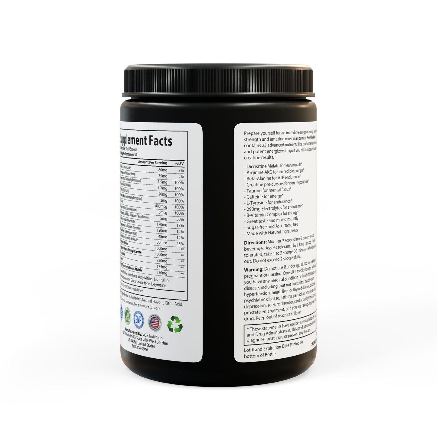 Pre-Workout Supplement, Watermelon (300g, 10.58oz) high stimulant