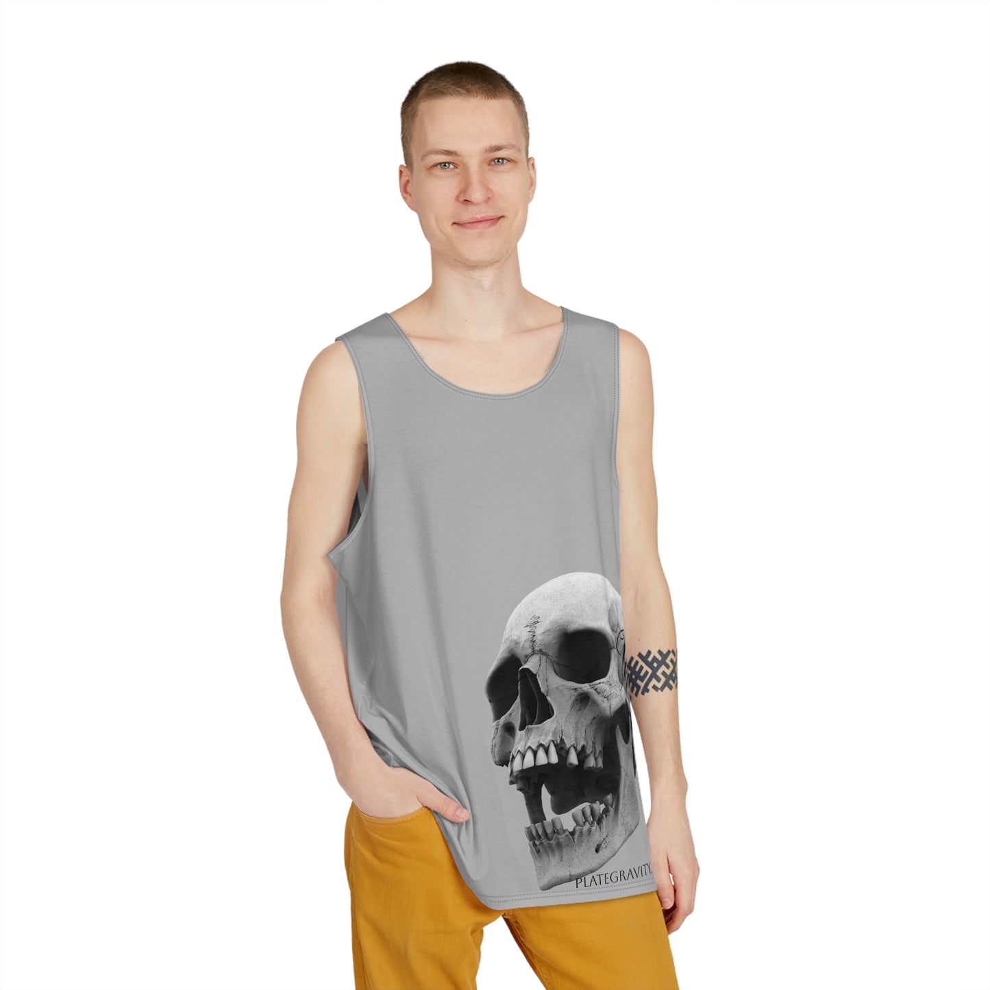Skull Graphic Men's Tank Top - Edgy Streetwear, Summer Casual Wear, Gifts for Him, Festival Apparel, Workout Top