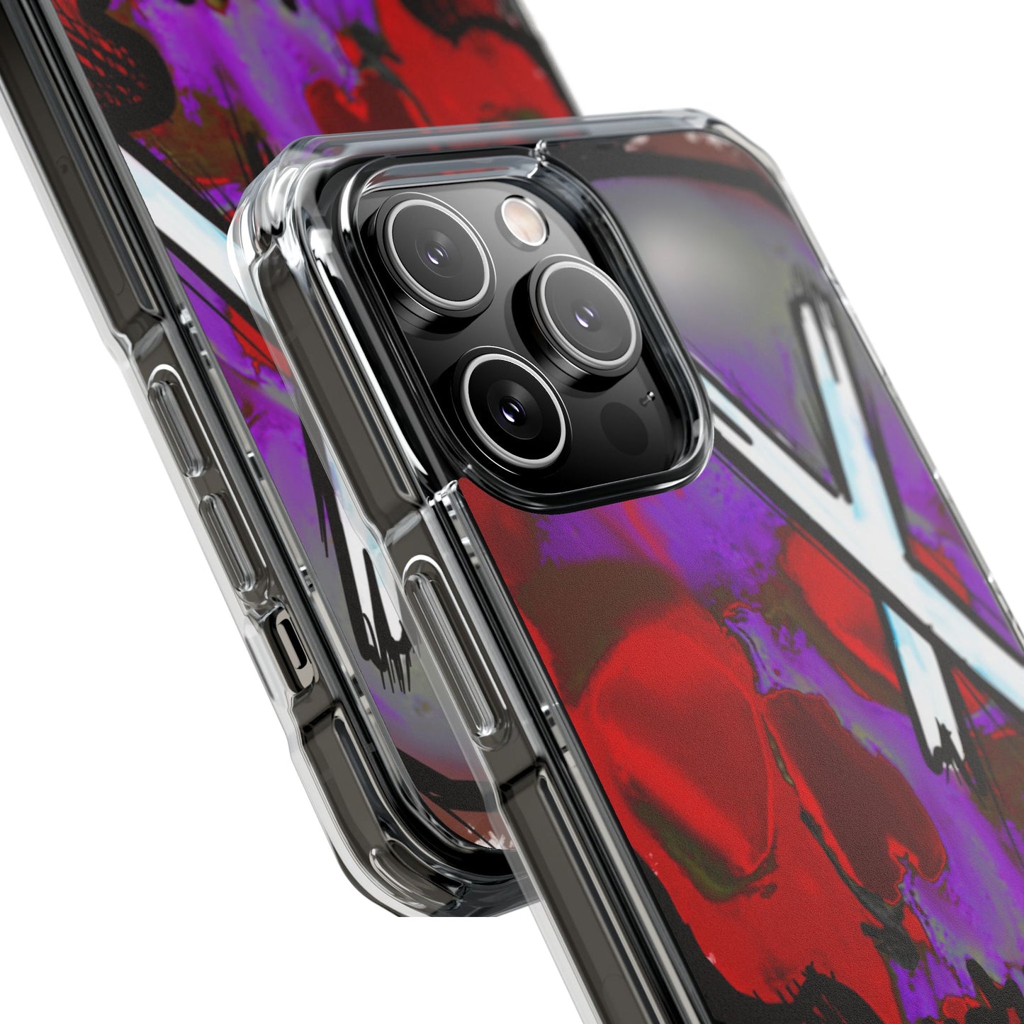 Vibrant Skull Phone Case, Magnetic Clear Impact Case, Edgy Phone Cover, Halloween Gift, Unique Cell Phone Accessory