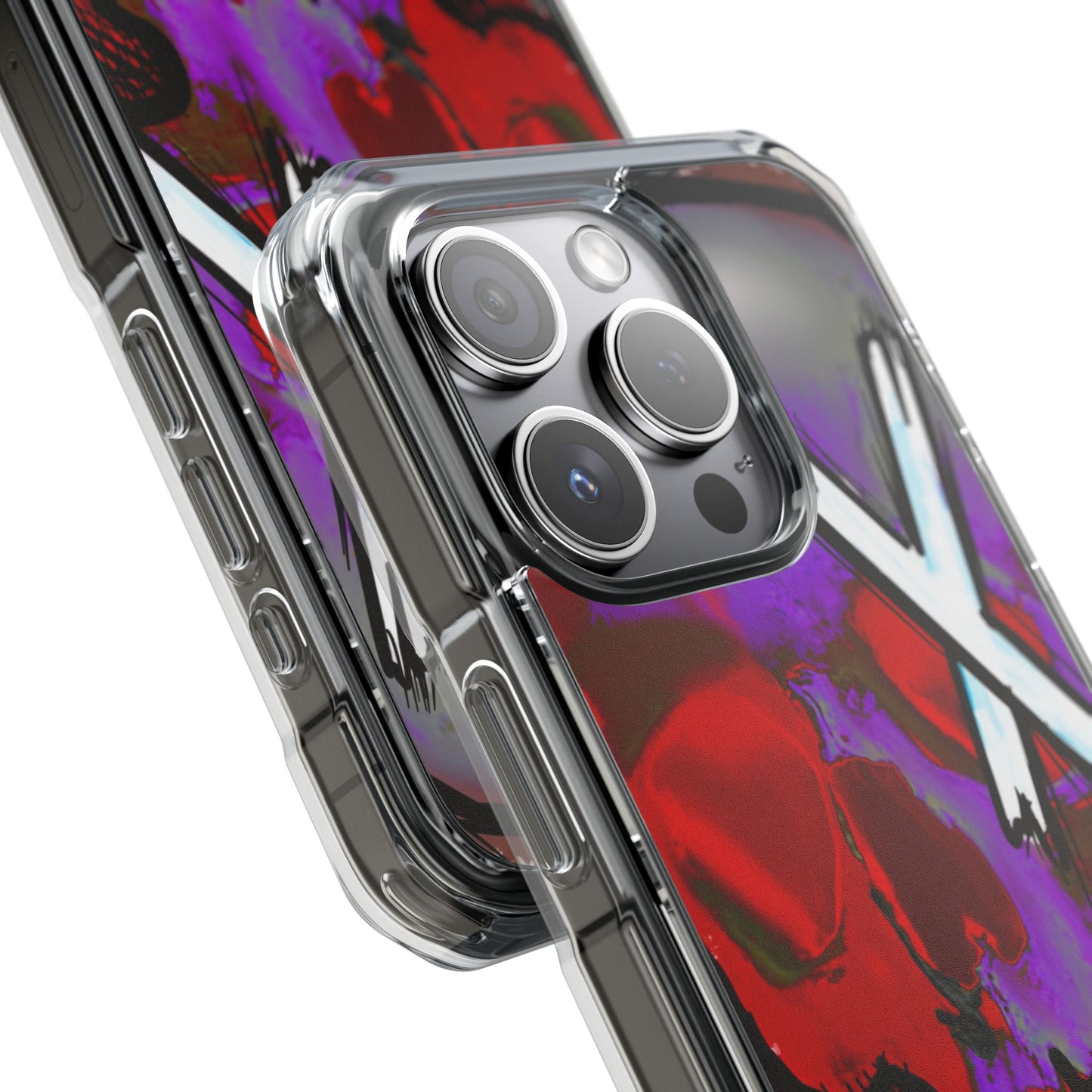 Vibrant Skull Phone Case, Magnetic Clear Impact Case, Edgy Phone Cover, Halloween Gift, Unique Cell Phone Accessory