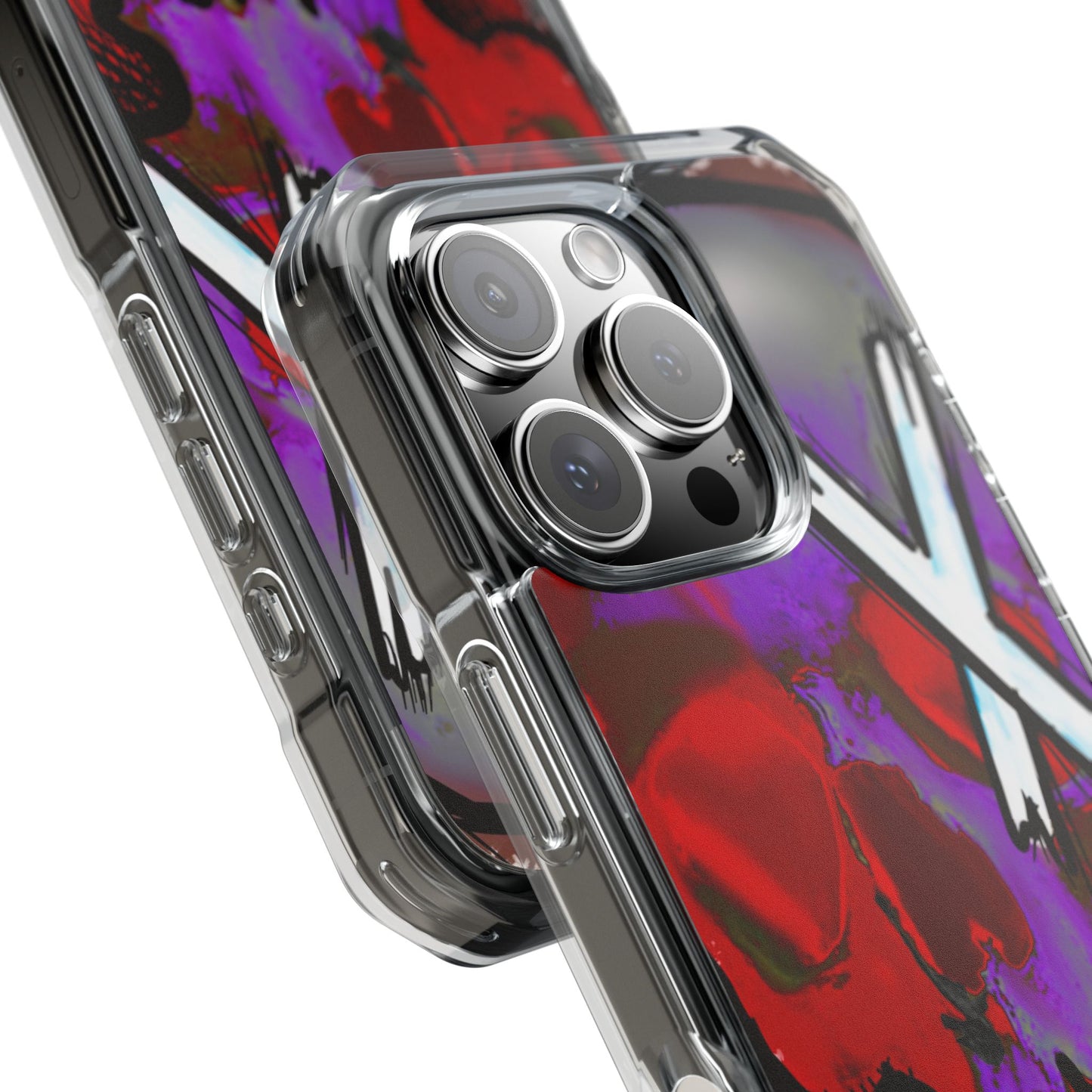 Vibrant Skull Phone Case, Magnetic Clear Impact Case, Edgy Phone Cover, Halloween Gift, Unique Cell Phone Accessory