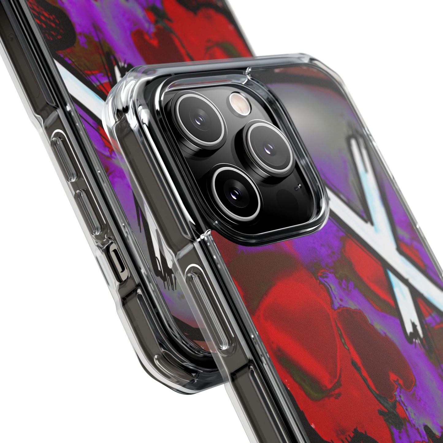 Vibrant Skull Phone Case, Magnetic Clear Impact Case, Edgy Phone Cover, Halloween Gift, Unique Cell Phone Accessory