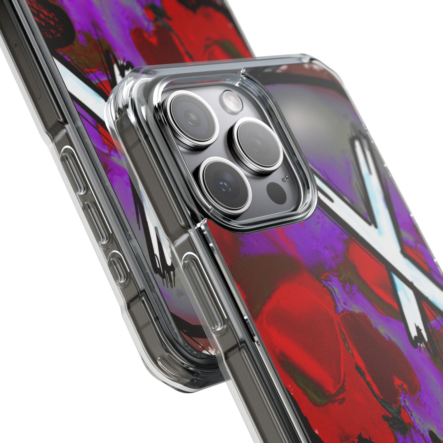 Vibrant Skull Phone Case, Magnetic Clear Impact Case, Edgy Phone Cover, Halloween Gift, Unique Cell Phone Accessory
