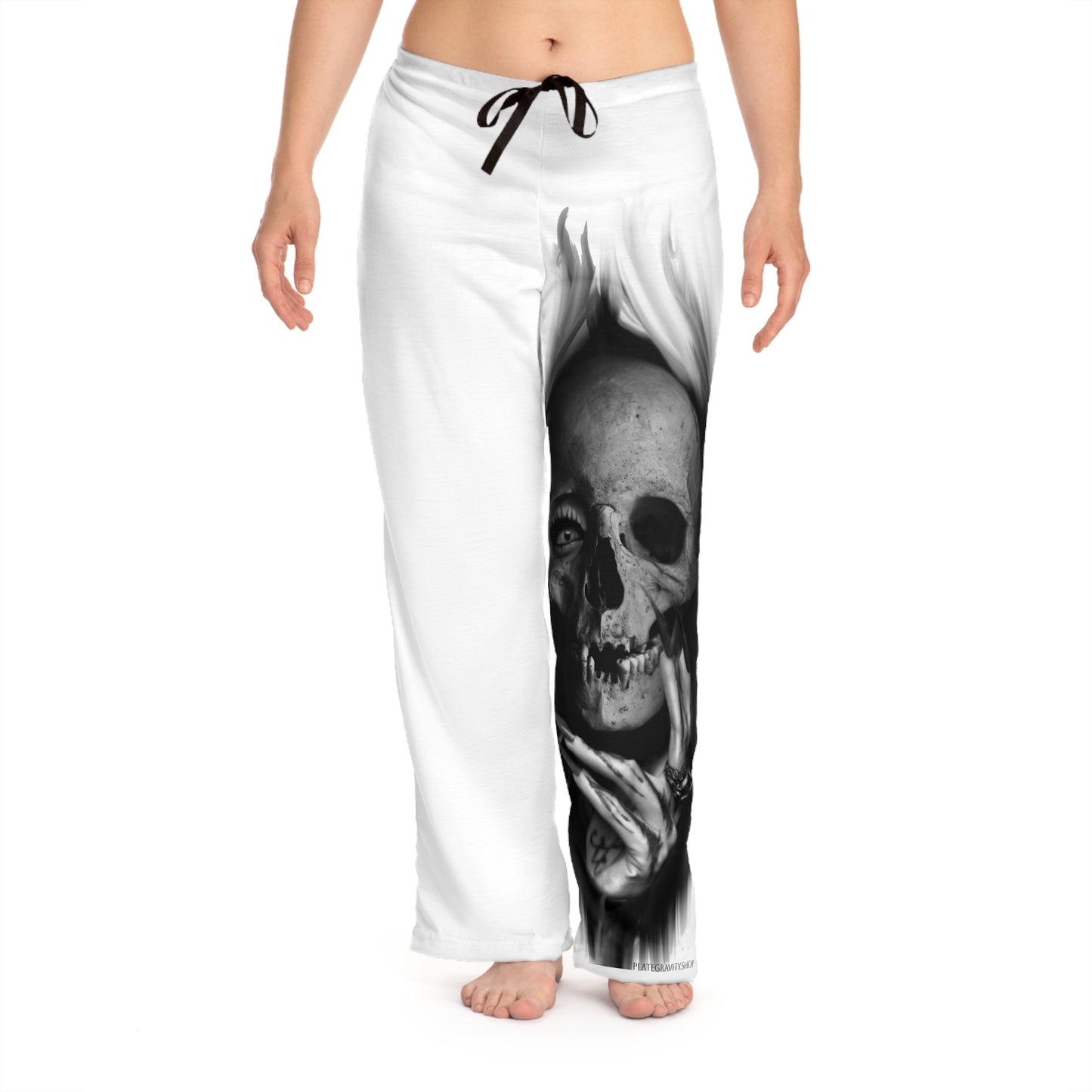 Skull Design Women's Pajama Pants, Cozy Lounge Wear, Halloween Gift, Relaxation Pants, Unique Sleepwear, Perfect for Chill Days