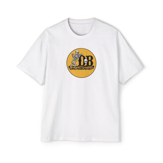 Dancing Bones Oversized Tee — Retro Skeleton Graphic Shirt
