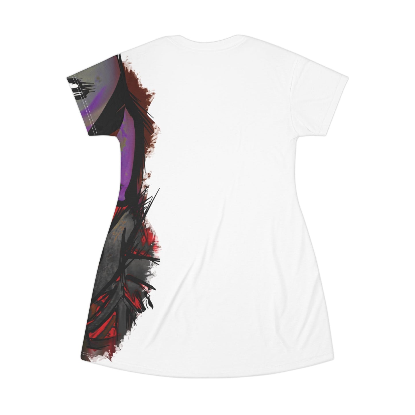 Bold Graphic T-Shirt Dress - Edgy Skull Print, Casual Summer Dress, Festival Wear, Unique Street Style, Gift for Her