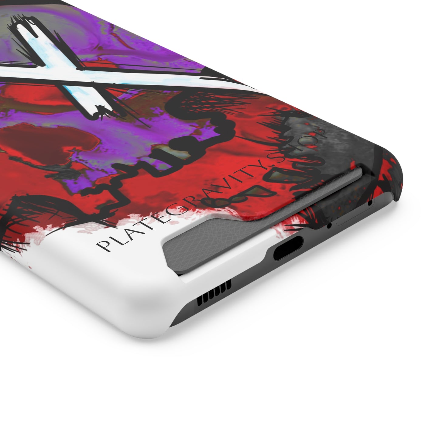 Edgy Skull Phone Case with Card Holder, Trendy Mobile Accessory, Unique Gift for Music Lovers, Gothic Style, Halloween Decor, [...]