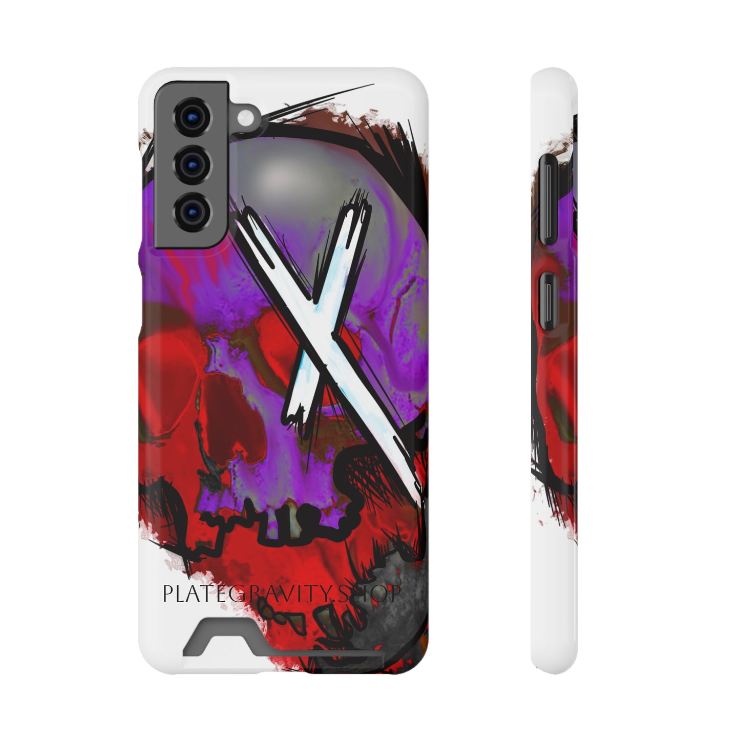 Edgy Skull Phone Case with Card Holder, Trendy Mobile Accessory, Unique Gift for Music Lovers, Gothic Style, Halloween Decor, [...]
