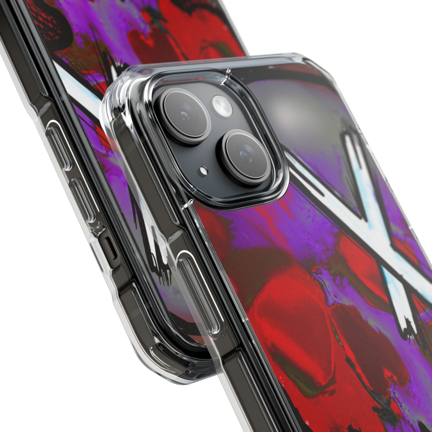 Vibrant Skull Phone Case, Magnetic Clear Impact Case, Edgy Phone Cover, Halloween Gift, Unique Cell Phone Accessory