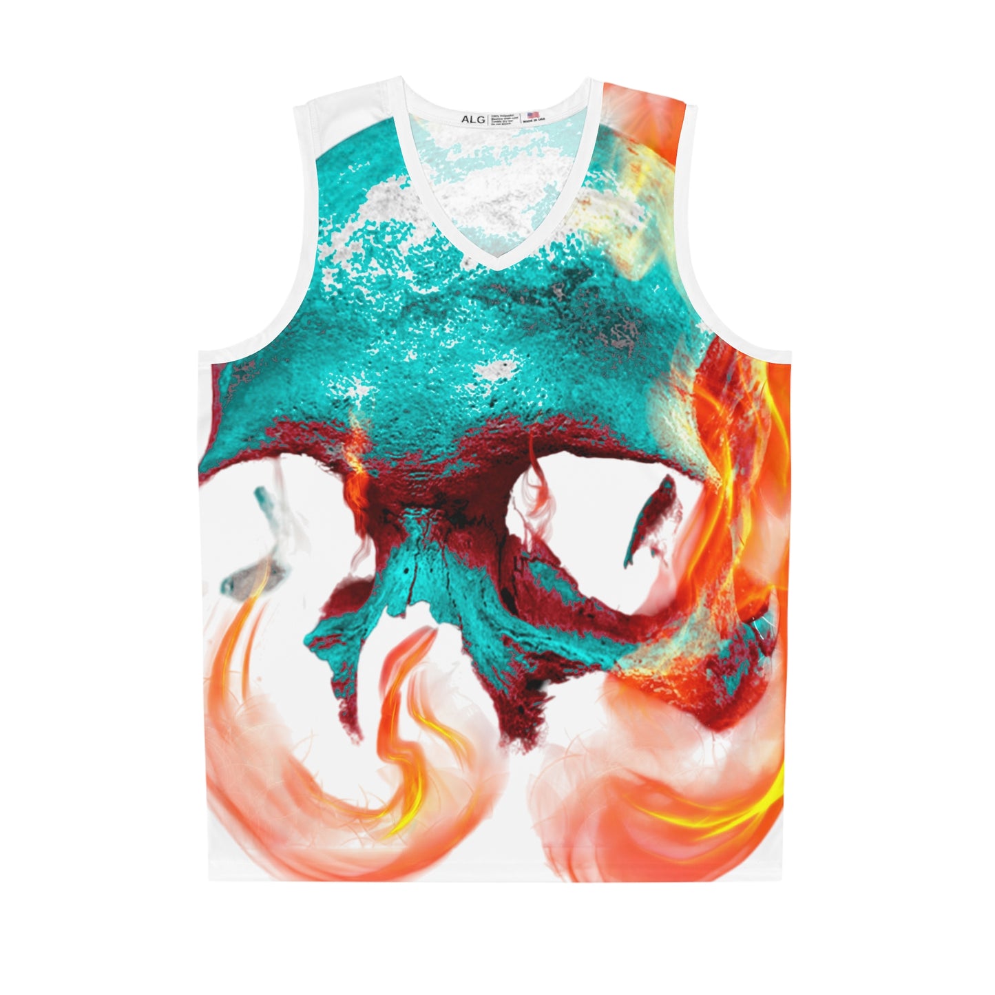 Edgy Basketball Jersey, Unique Sportswear, AOP Skull Design, Athletic Fashion, Gift for Basketball Lovers, Trendy Streetwear