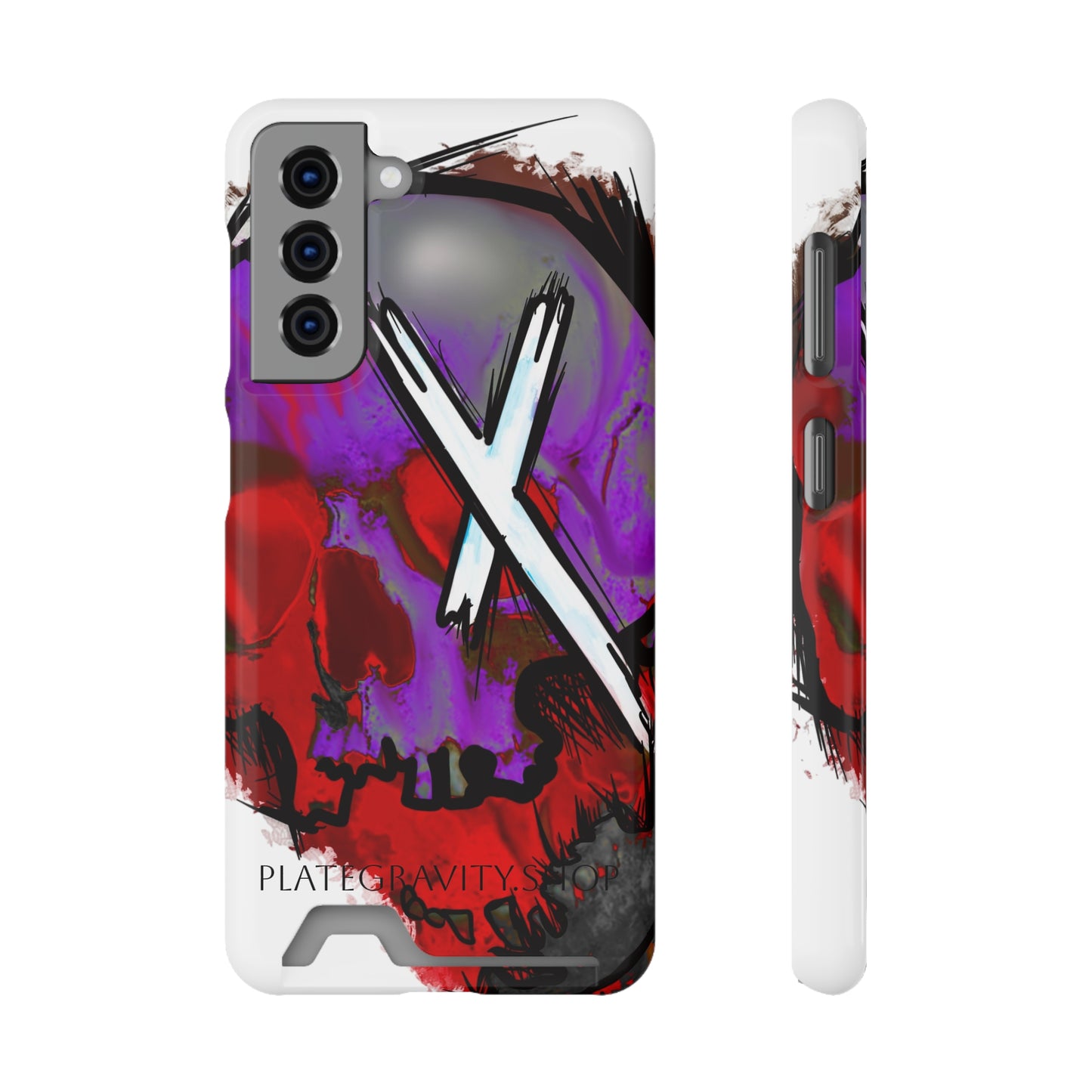 Edgy Skull Phone Case with Card Holder, Trendy Mobile Accessory, Unique Gift for Music Lovers, Gothic Style, Halloween Decor, [...]