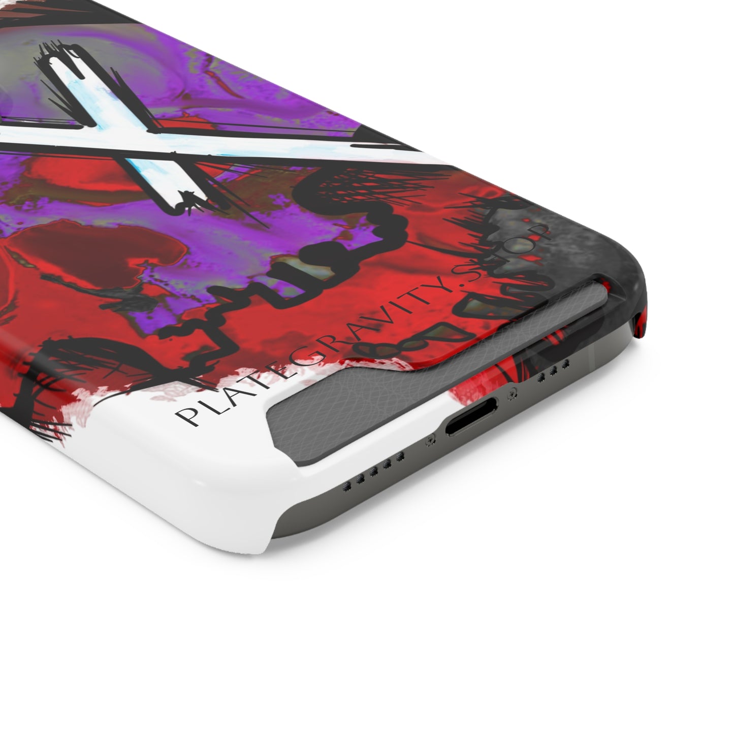 Edgy Skull Phone Case with Card Holder, Trendy Mobile Accessory, Unique Gift for Music Lovers, Gothic Style, Halloween Decor, [...]