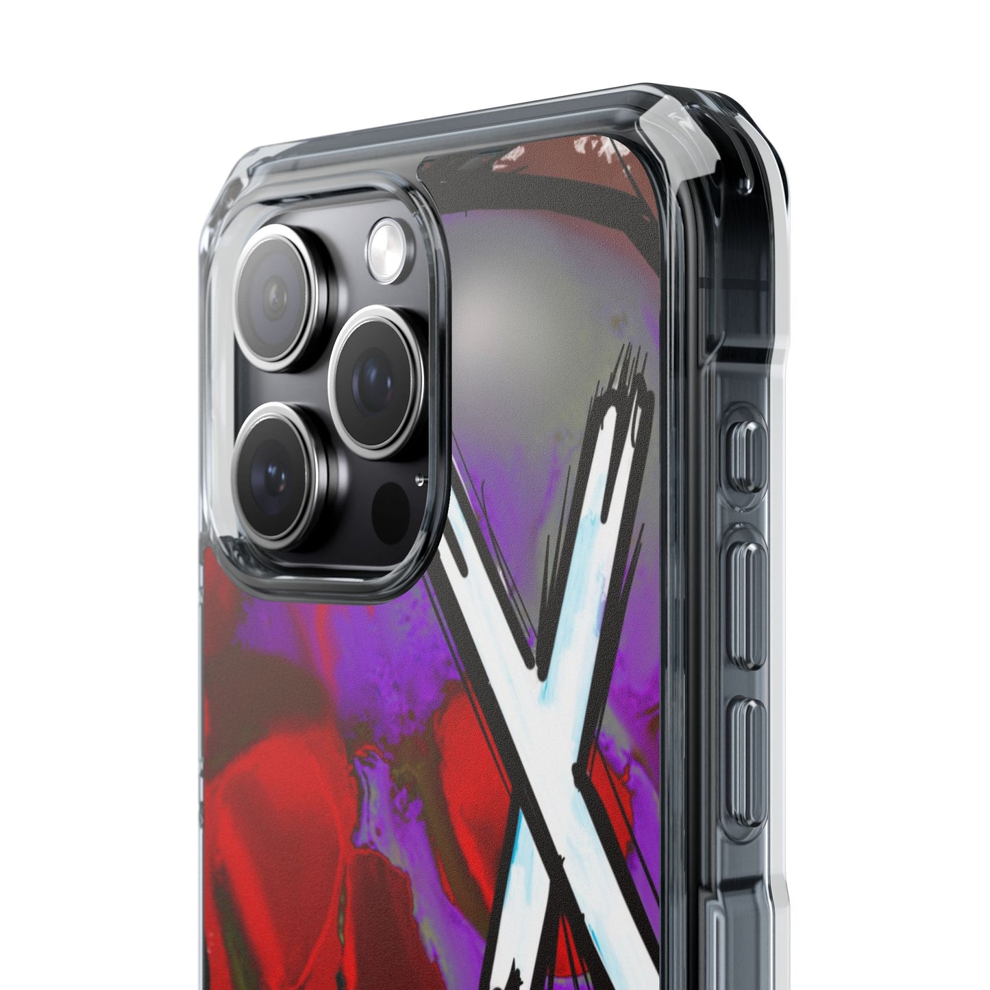 Vibrant Skull Phone Case, Magnetic Clear Impact Case, Edgy Phone Cover, Halloween Gift, Unique Cell Phone Accessory