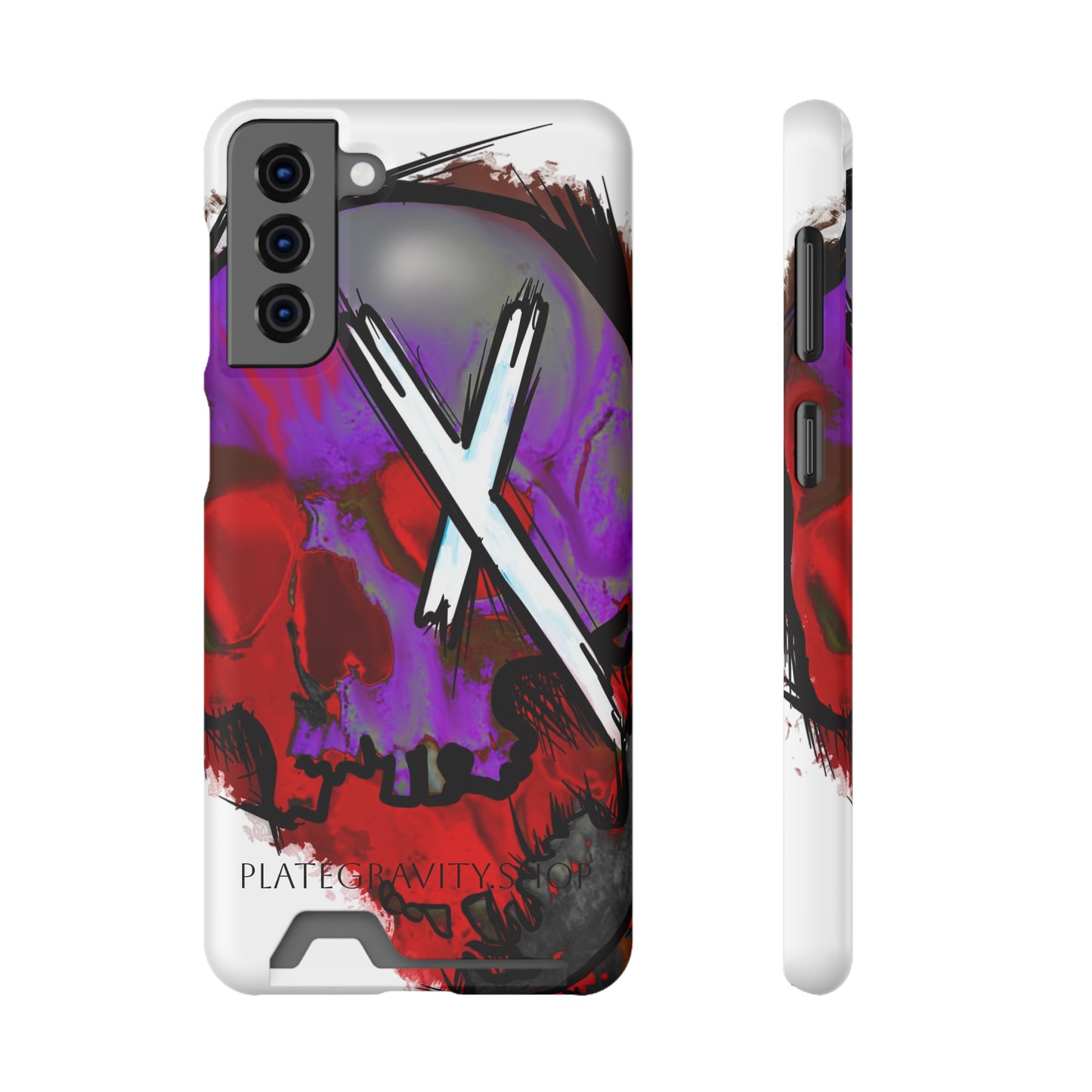 Edgy Skull Phone Case with Card Holder, Trendy Mobile Accessory, Unique Gift for Music Lovers, Gothic Style, Halloween Decor, [...]