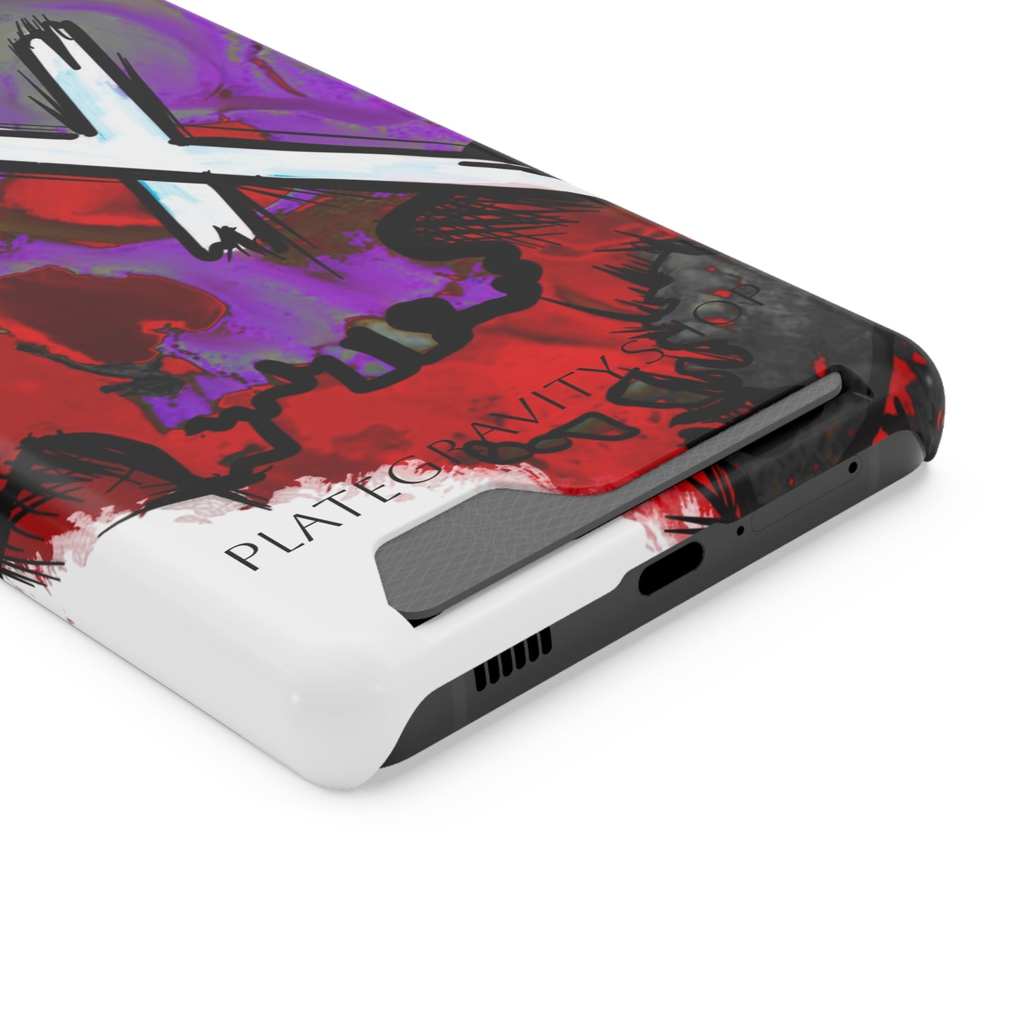 Edgy Skull Phone Case with Card Holder, Trendy Mobile Accessory, Unique Gift for Music Lovers, Gothic Style, Halloween Decor, [...]