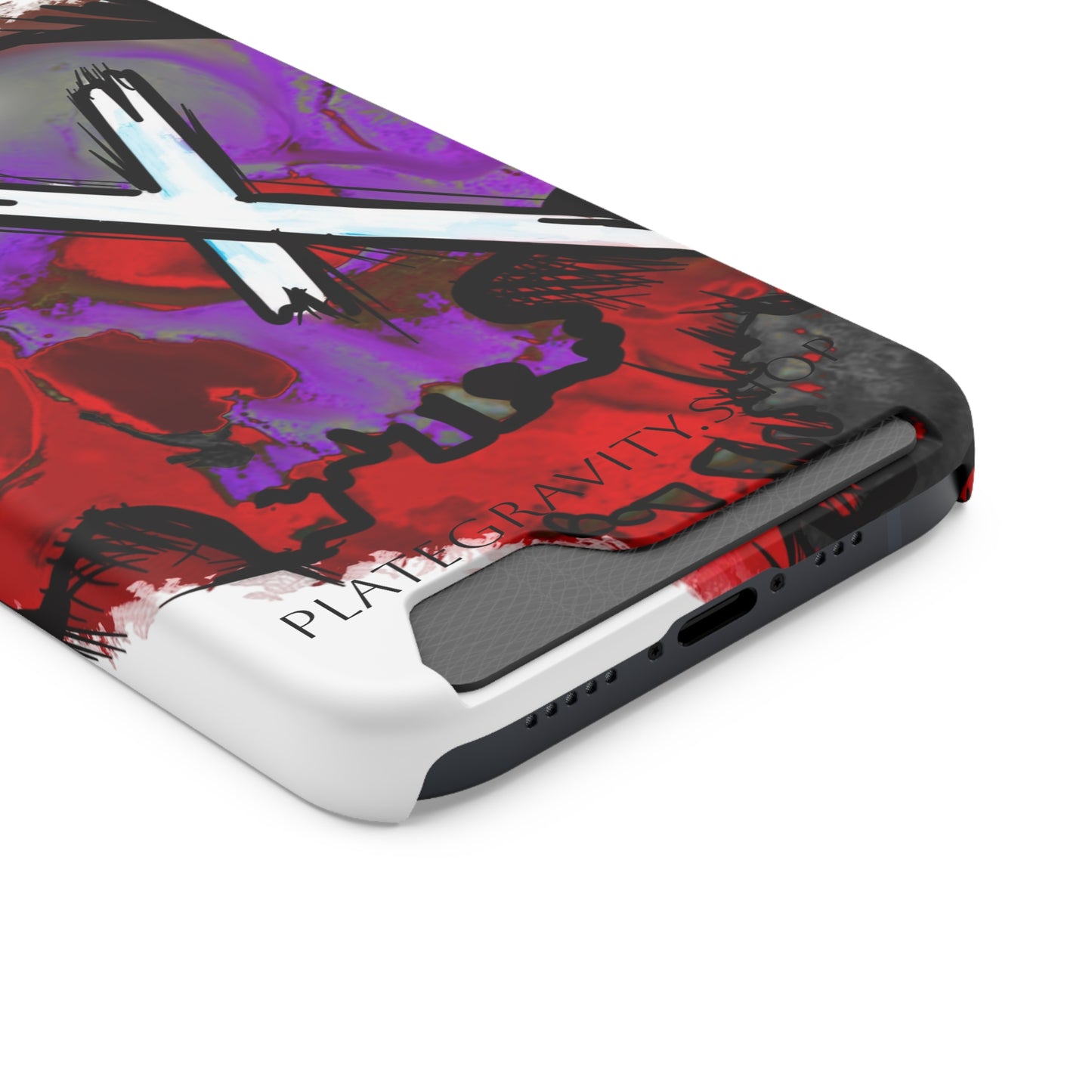 Edgy Skull Phone Case with Card Holder, Trendy Mobile Accessory, Unique Gift for Music Lovers, Gothic Style, Halloween Decor, [...]