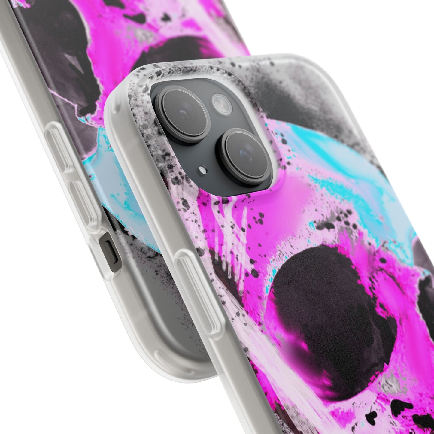 Bold Skull Flexi Case for iPhone, Edgy Phone Cover, Soft TPU Skull Case, Unique Skull Design, Perfect Gift for Halloween
